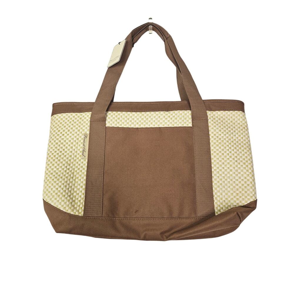 NEW Picnic At Ascot Insulated Cooler Bag Woven Brown Tote Beach Park Casual